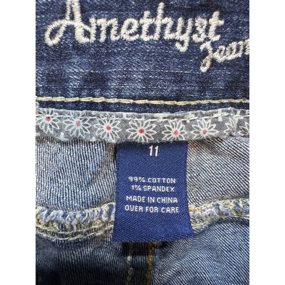 Amethyst Jeans Womens Distressed Skinny Jeans Size 11 Blue Denim Streetwear - Picture 3 of 15